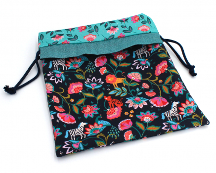 Preview: Projektbeutel/ Handarbeitsbeutel mit Kordel Indian Summer